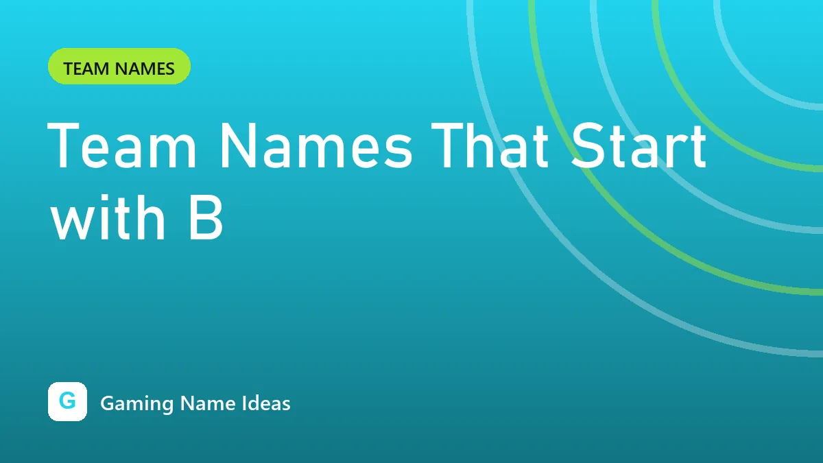 Team Names That Start with B