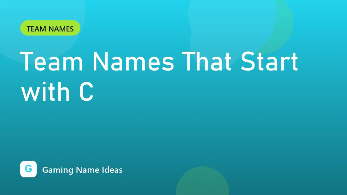 Team Names That Start with C